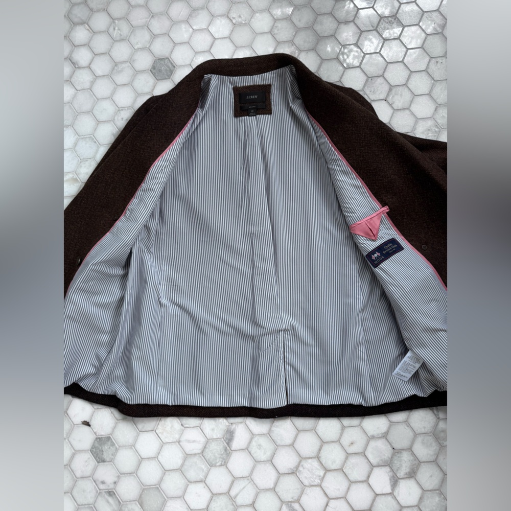 J.Crew Brown Herringbone Double Breasted BristolWool Blazer Women’s Size 10 NWOT - Picture 11 of 14